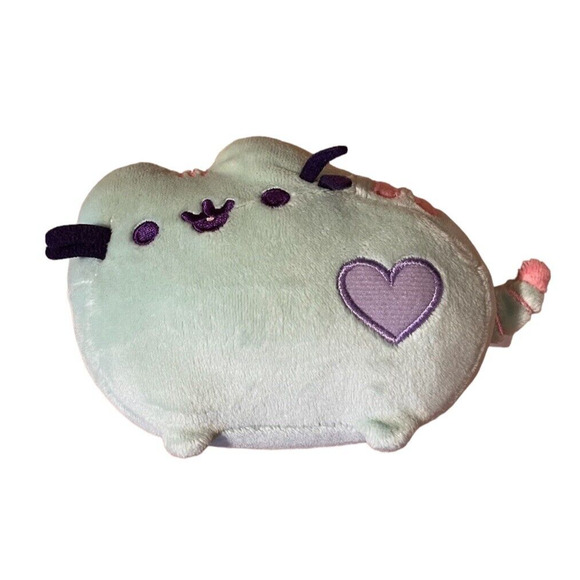 GUND Pusheen Heart Pastel Cat Plush Stuffed Animal, Green, 6" - Picture 1 of 5